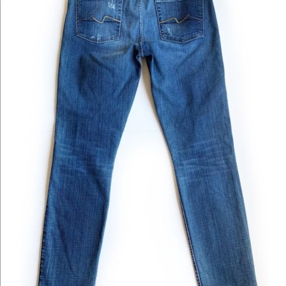 FINAL PRICE SALE - 7FAMK Distressed Skinny Jeans - Picture 2 of 4